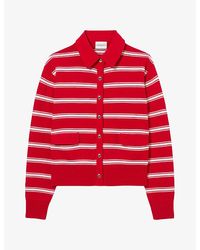 Claudie Pierlot - Relaxed-Fit Striped Wool-Blend Cardigan - Lyst