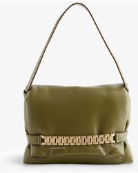 Victoria Beckham - Puffy Chain-embellished Leather Pouch Bag - Lyst