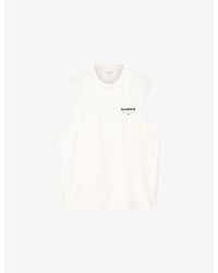 AllSaints - Underground Graphic-Print Sleeveless Cotton T-Shirt - Lyst