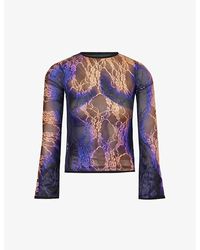 Sinead Gorey - Gradient-pattern Long-sleeved Lace Top X - Lyst