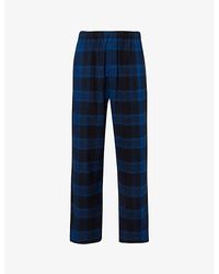 Calvin Klein - Checked Straight-leg Cotton Pyjama Bottoms - Lyst