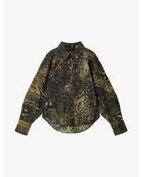 AllSaints - Cory Graphic-Print Long-Sleeve Woven Shirt - Lyst