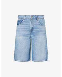 7 For All Mankind - Wide-Leg Cotton Denim Shorts - Lyst
