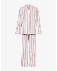 Derek Rose - Kelburn Stripe Long-Sleeve Cotton Pyjama Set - Lyst