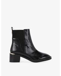 Carvela Kurt Geiger - Liberty Patent-Leather Heeled Ankle Boots - Lyst
