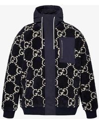 Gucci - Monogram-patterned Funnel-neck Wool-blend Jacket - Lyst