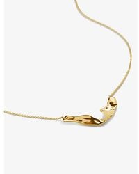 Monica Vinader - The Wave 18Ct-Plated Vermeil Sterling- Pendant Necklace - Lyst