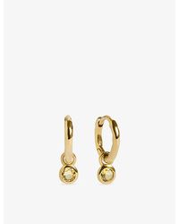 Monica Vinader - November Birthstone 18Ct- Vermeil And Citrine Huggie Earrings - Lyst