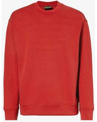 Emporio Armani - Logo-embossed Stretch Cotton-blend Sweatshirt X - Lyst