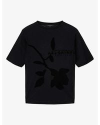 AllSaints - Athea Sheer Graphic-Print Woven T-Shirt - Lyst