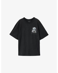 AllSaints - Hula Branded Cotton-Jersey T-Shirt - Lyst