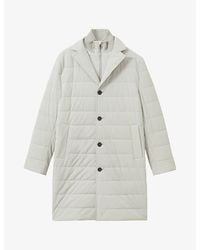 Reiss - Longline Quilted Nylon Jacket - Lyst