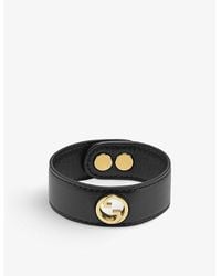 Gucci - Blondie Logo Leather And Metal Bracelet - Lyst