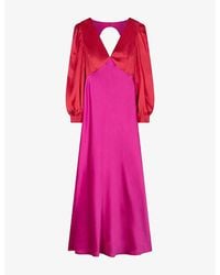 OMNES - Francoise Long-Sleeve Satin Maxi Dress - Lyst