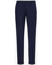 Paul Smith - Brushed-texture Slim-fit Stretch-cotton Trousers - Lyst