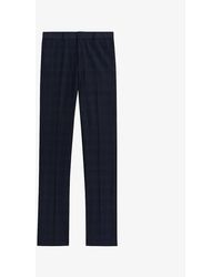 Ted Baker - Vy Meraets Check-print Slim-fit Wool-blend Trousers - Lyst