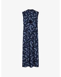 OMNES - Candice Swan-Print Satin Maxi Dress - Lyst