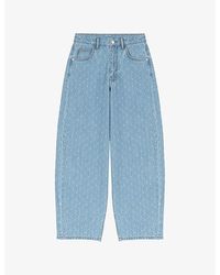 Maje - Textured Balloon Denim Jeans - Lyst