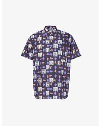Comme des Garçons - Graphic-print Short-sleeved Cotton-poplin Shirt X - Lyst