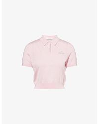 Alexander Wang - Short-Sleeve Mesh-Knit Polo T-Shirt - Lyst