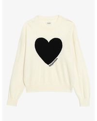 Zadig & Voltaire - Soulo Heart-Motif Wool And Cashmere-Blend Jumper - Lyst