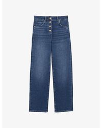 Reiss - Lana Straight-Leg Cropped Stretch-Denim Jeans - Lyst