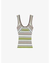 Reiss - Nina Striped Scoop-Neck Ribbed Knitted Vest - Lyst