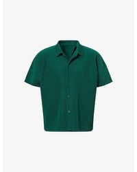 Homme Plissé Issey Miyake - Basics Pleated Knitted Shirt - Lyst