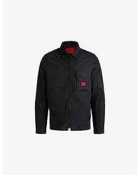 HUGO - Brand-Patch Flap-Pocket Cotton-Blend Overshirt - Lyst