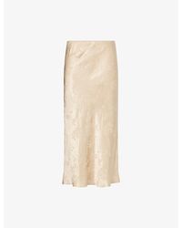 Anna October - Champaca Jacquard Satin Midi Skirt - Lyst