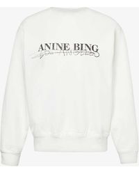 Anine Bing - Ramona Brand-print Cotton-jersey Sweatshirt - Lyst