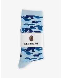 A Bathing Ape - Camouflage Crew Knit Socks - Lyst