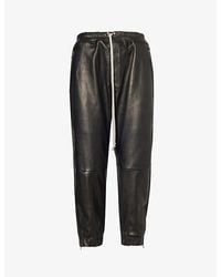 Rick Owens - Tapered-leg High-rise Leather Trousers - Lyst