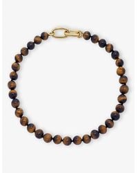 Monica Vinader - Kate Young 18Ct Vermeil And Tiger's Eye Necklace - Lyst