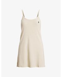 Polo Ralph Lauren - Pointelle Logo-Embroidery Cotton Nightdress - Lyst