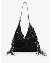 AllSaints - Sabine Tassel-embellished Cotton Shoulder Bag - Lyst