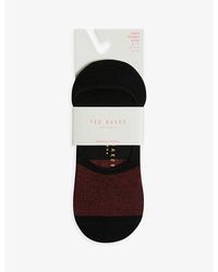Ted Baker - Nosock Colour-blocked Invisible Stretch-cotton Blend Socks - Lyst