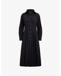 Polo Ralph Lauren - Collared Long-Sleeve Cotton Midi Dress - Lyst