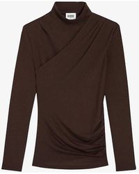 Claudie Pierlot - High-neck Long-sleeved Wool T-shirt - Lyst