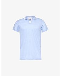 Orlebar Brown - Felix Contrast-trim Linen Polo Shirt - Lyst