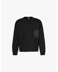 Loewe - Anagram Brand-Print Crew-Neck Relaxed-Fit Stretch-Cotton Blend Jumper - Lyst