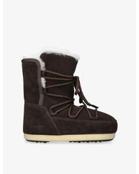 Moon Boot - Evx Suede And Shearling Snow Boots - Lyst
