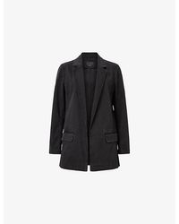 AllSaints - Aleida Single-Breasted Denim Blazer - Lyst