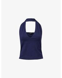 GOOD AMERICAN - Slim-Fit Halterneck Stretch-Cotton Top - Lyst