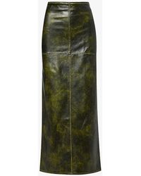 Jaded London - Panelled Distressed Faux-leather Maxi Skirt - Lyst