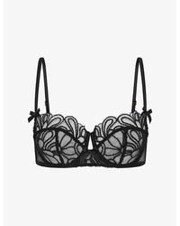 Agent Provocateur - Nelle Underwired Mesh Balconette Bra - Lyst