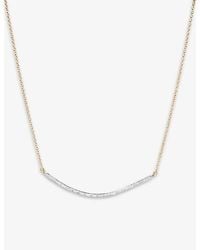 Monica Vinader - Riva Wave 18Ct Recycled-Plated Vermeil Sterling And 0.05Ct Diamond Necklace - Lyst
