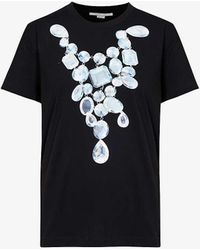 Stella McCartney - Crystal-print Relaxed-fit Cotton-jersey T-shirt - Lyst