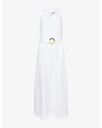 Heidi Klein - Bay Belted Linen Midi Dress - Lyst