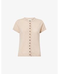 ME+EM - Short-Sleeve Knitted Cashmere Cardigan - Lyst